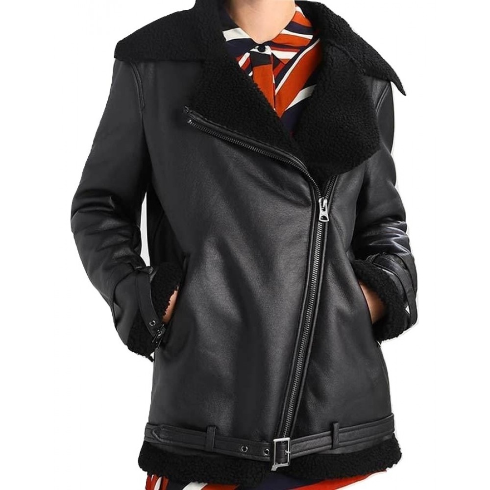 Womens Black Aviator Jacket America Siuits